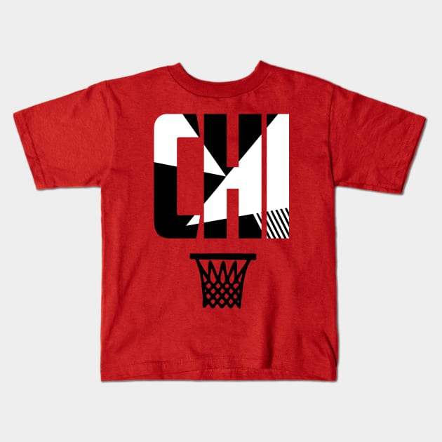 Retro Chicago Basketball CHI Kids T-Shirt by funandgames